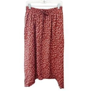 SIMPLY VERA VERA WANG | Rust Red Animal Printed Midi Skirt | Size Medium